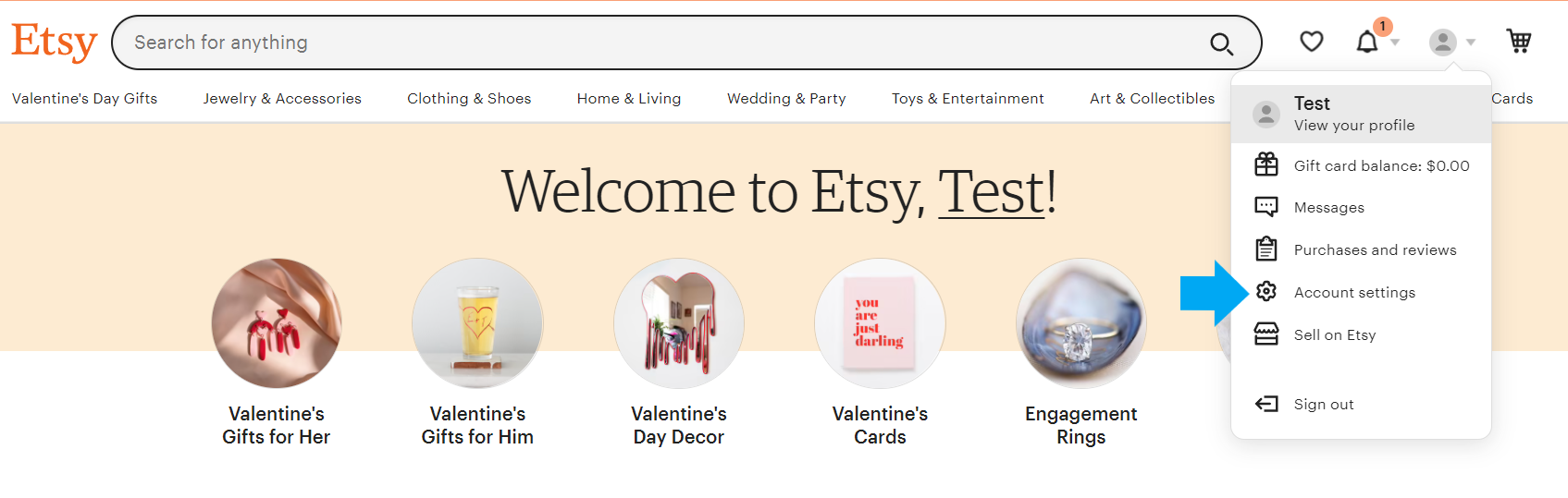 Etsy account